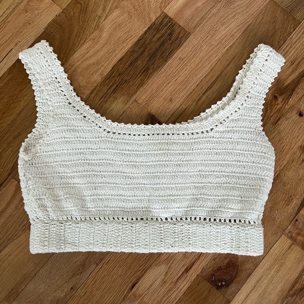 SHE MADE ME Crochet Knit Crop Top